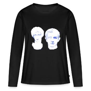 Eternal Love - Liebespaar forever in Marmor - Frauen Premium Bio Langarmshirt - Schwarz - Vorne - Julia (174cm)