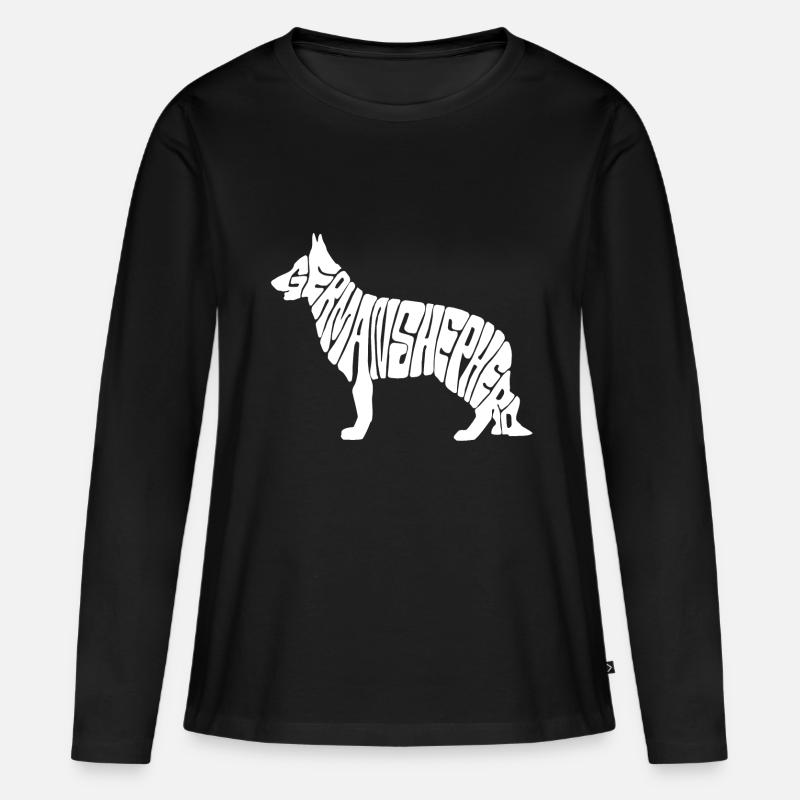 Deutscher Schäferhund , german shepherd - Frauen Premium Bio Langarmshirt - Schwarz
