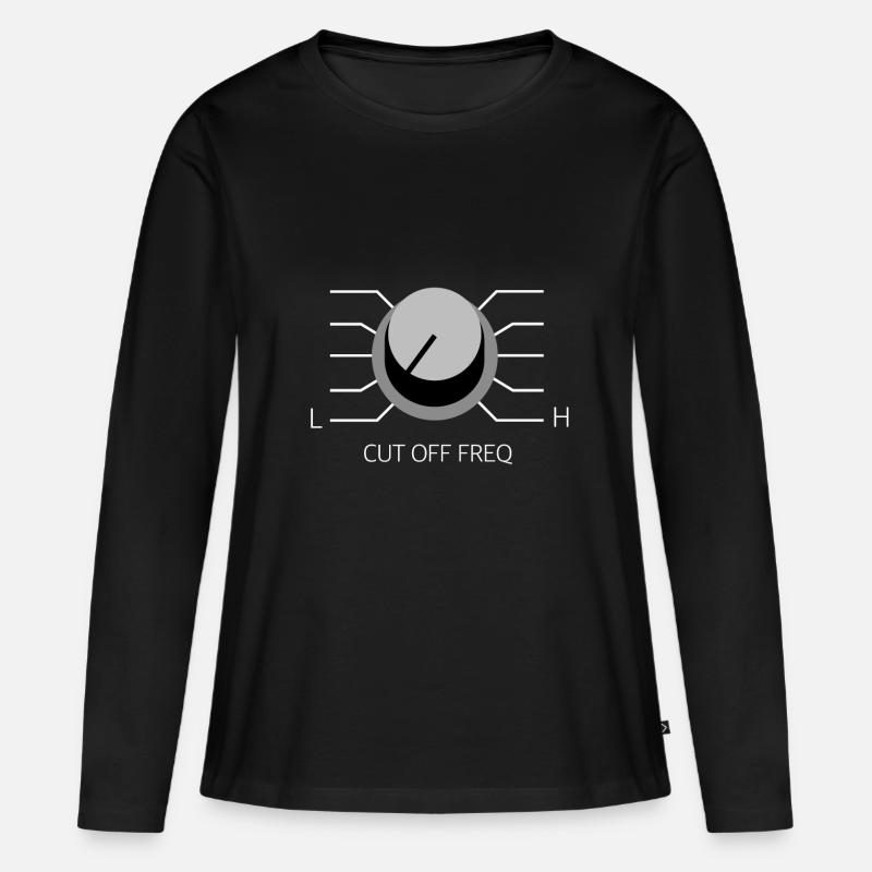 Freq-Taste abschneiden - Frauen Premium Bio Langarmshirt - Schwarz