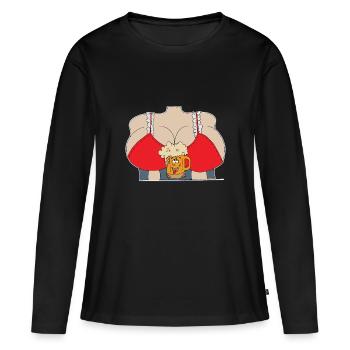 brüste - Frauen Premium Bio Langarmshirt - Schwarz - Vorne - Julia (174cm)