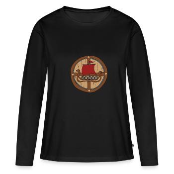 Viking Shield Vikings - T-shirt manches longues Premium bio Femme - noir - Devant - Julia (174cm)