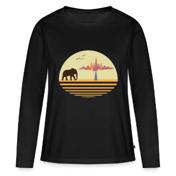 Desert Africa - Women's Premium Organic Long Sleeve Shirt - black - Front - Julia (174cm)