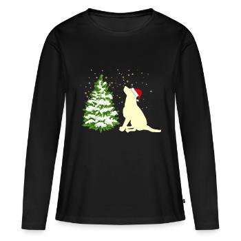 dog labrador golden retriever - Women's Premium Organic Long Sleeve Shirt - black - Front - Julia (174cm)