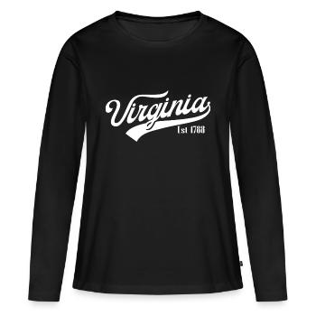 Virginie - T-shirt manches longues Premium bio Femme - noir - Devant - Julia (174cm)