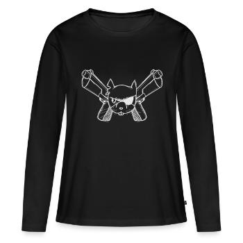 Eichhörnchen mit einer Waffe - Frauen Premium Bio Langarmshirt - Schwarz - Vorne - Julia (174cm)