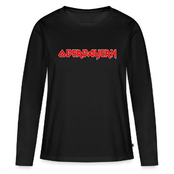 Modisches Heimat OBERBAYERN Metal-Design - Frauen Premium Bio Langarmshirt - Schwarz - Vorne - Julia (174cm)