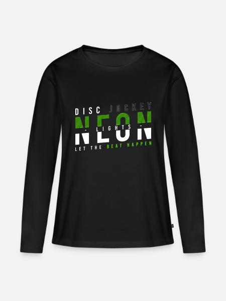 DJ Techno Sound - Frauen Premium Bio Langarmshirt - Schwarz