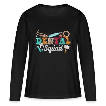 Dentifrice Doctor Drill Specialist - T-shirt manches longues Premium bio Femme - noir - Devant - Julia (174cm)