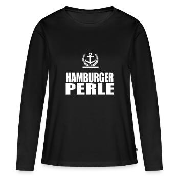 Hamburg - Women's Premium Organic Long Sleeve Shirt - black - Front - Julia (174cm)