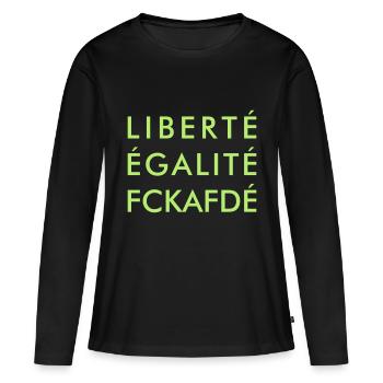 LIBERTÉ - T-shirt manches longues Premium bio Femme - noir - Devant - Julia (174cm)
