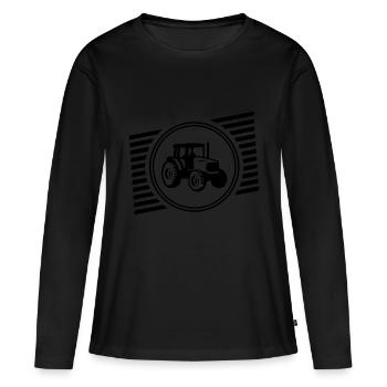 Traktor - Frauen Premium Bio Langarmshirt - Schwarz - Vorne - Julia (174cm)
