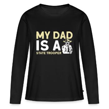 Papa Policier Du Service de Police Policier - T-shirt manches longues Premium bio Femme - noir - Devant - Julia (174cm)