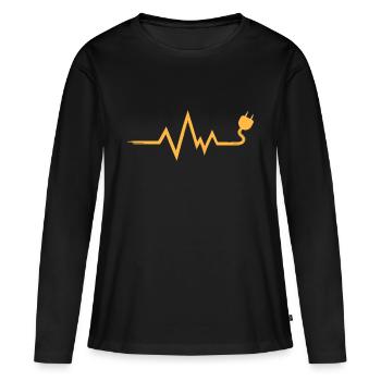 Câble Heartbeat d’électricien - T-shirt manches longues Premium bio Femme - noir - Devant - Julia (174cm)