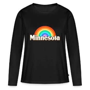 Minnesota - T-shirt manches longues Premium bio Femme - noir - Devant - Julia (174cm)