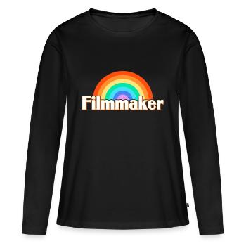 Cinéaste - T-shirt manches longues Premium bio Femme - noir - Devant - Julia (174cm)