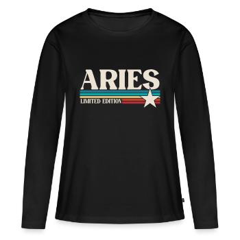Sternzeichen Widder - Frauen Premium Bio Langarmshirt - Schwarz - Vorne - Julia (174cm)