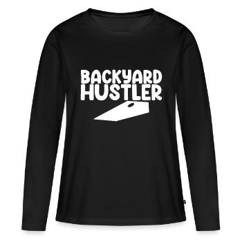 Backyard Hustler - Women's Premium Organic Long Sleeve Shirt - black - Front - Julia (174cm)
