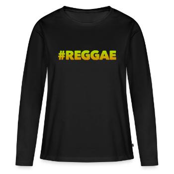 #REGGAE - T-shirt manches longues Premium bio Femme - noir - Devant - Julia (174cm)
