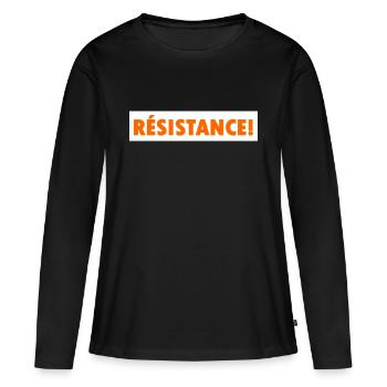 Résistance - T-shirt manches longues Premium bio Femme - noir - Devant - Julia (174cm)