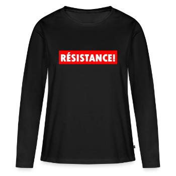 Résistance - T-shirt manches longues Premium bio Femme - noir - Devant - Julia (174cm)