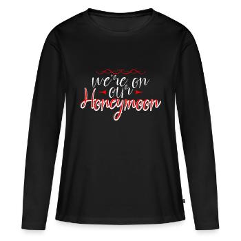 Nous sommes en lune de miel 4 - T-shirt manches longues Premium bio Femme - noir - Devant - Julia (174cm)