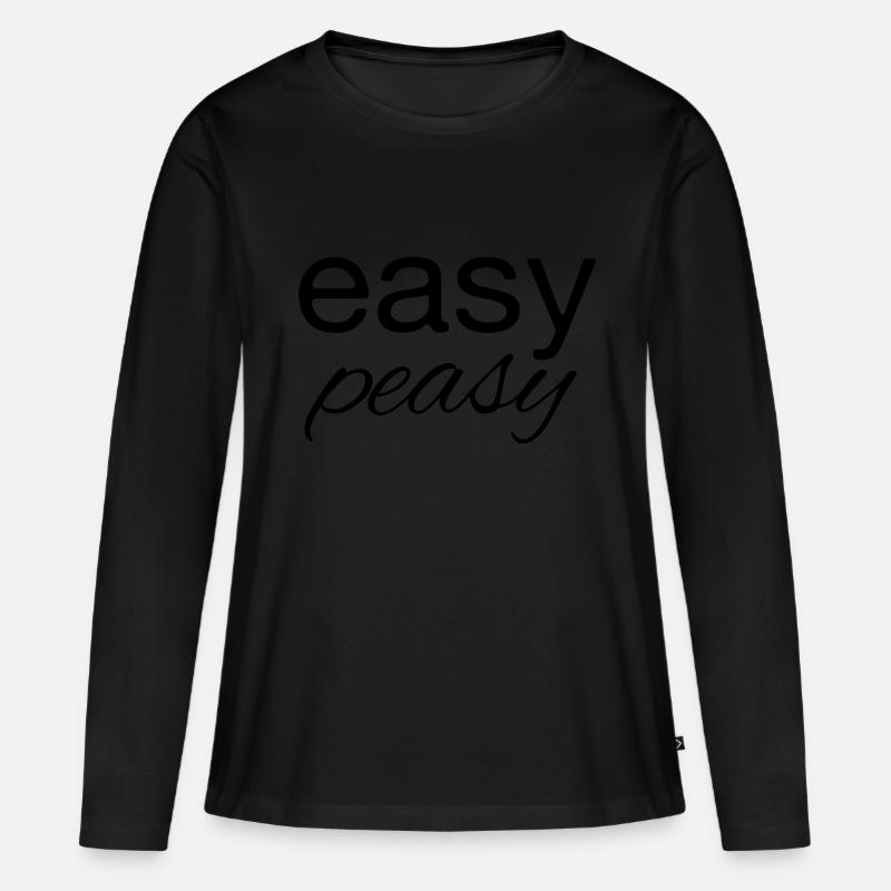easy peasy - Frauen Premium Bio Langarmshirt - Schwarz