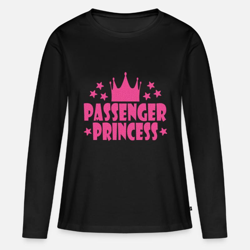 PASSENGER PRINCESS - Frauen Premium Bio Langarmshirt - Schwarz