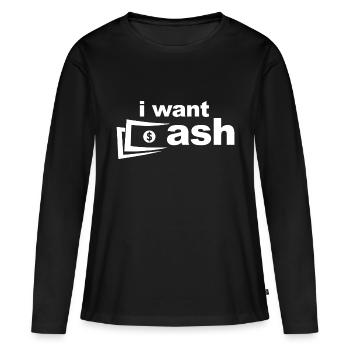 Je veux de l’argent liquide - T-shirt manches longues Premium bio Femme - noir - Devant - Julia (174cm)
