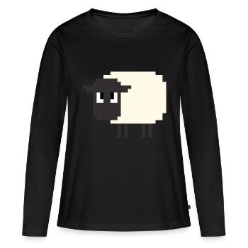 8 Bit Schaf - Frauen Premium Bio Langarmshirt - Schwarz - Vorne - Julia (174cm)