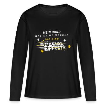 Mein Hund hat keine Macken das sind Special Effect - Frauen Premium Bio Langarmshirt - Schwarz - Vorne - Julia (174cm)
