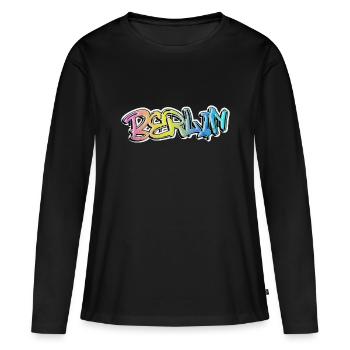 Berlin Allemagne Ville Graffiti Spray Sprayer - T-shirt manches longues Premium bio Femme - noir - Devant - Julia (174cm)