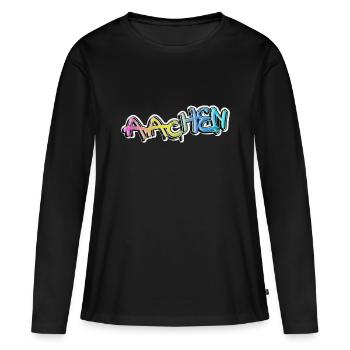 Aix-la-Chapelle Allemagne Ville Graffiti Spray Spray Sprayer - T-shirt manches longues Premium bio Femme - noir - Devant - Julia (174cm)