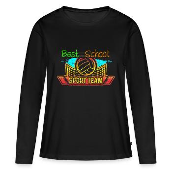 Équipe de volleyball Sports scolaires - T-shirt manches longues Premium bio Femme - noir - Devant - Julia (174cm)