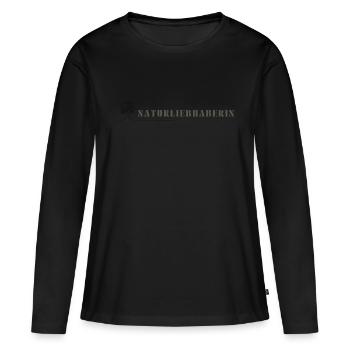 Naturliebhaberin - Frauen Premium Bio Langarmshirt - Schwarz - Vorne - Julia (174cm)