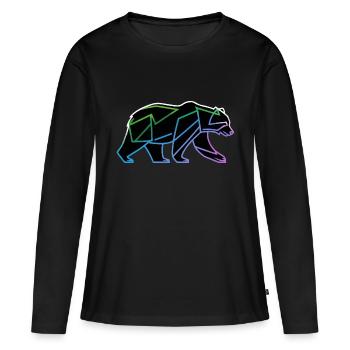 Polygone d’ours - T-shirt manches longues Premium bio Femme - noir - Devant - Julia (174cm)