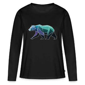 Polygone d’ours - T-shirt manches longues Premium bio Femme - noir - Devant - Julia (174cm)