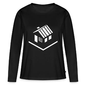 Icône de propriété de maison - T-shirt manches longues Premium bio Femme - noir - Devant - Julia (174cm)