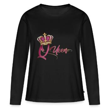 THE QUEEN - Women's Premium Organic Long Sleeve Shirt - black - Front - Julia (174cm)