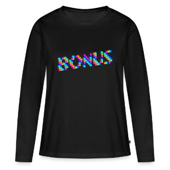 BONUS bonus Bonus Pixel - T-shirt manches longues Premium bio Femme - noir - Devant - Julia (174cm)