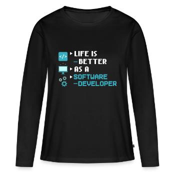 Software Development Software Developer Developer - Women's Premium Organic Long Sleeve Shirt - black - Front - Julia (174cm)