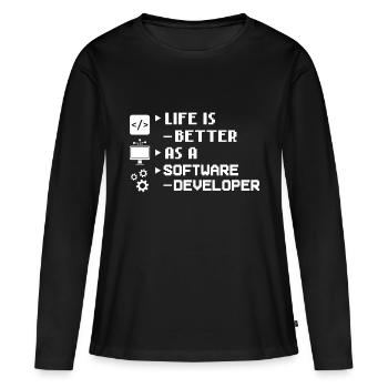 Software Development Software Developer Developer - Women's Premium Organic Long Sleeve Shirt - black - Front - Julia (174cm)