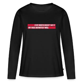 Mon visage le fera certainement - T-shirt manches longues Premium bio Femme - noir - Devant - Julia (174cm)