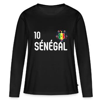 Senegalese national team - Women's Premium Organic Long Sleeve Shirt - black - Front - Julia (174cm)