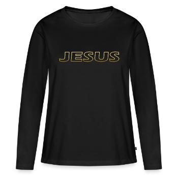 Jesus lettering - Women's Premium Organic Long Sleeve Shirt - black - Front - Julia (174cm)