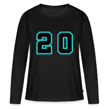 Symbole de 20 chiffres - T-shirt manches longues Premium bio Femme - noir - Devant - Julia (174cm)