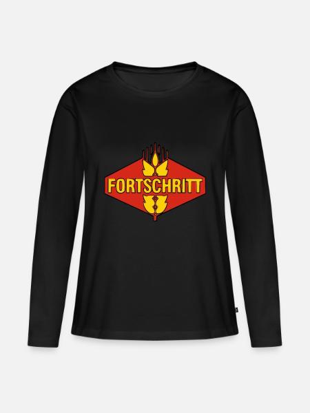 Fortschritt schwarz-rot-gold - Frauen Premium Bio Langarmshirt - Schwarz
