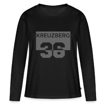 Kreuzberg 36 - T-shirt manches longues Premium bio Femme - noir - Devant - Julia (174cm)