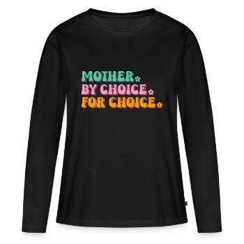 Mère par choix pour choix - T-shirt manches longues Premium bio Femme - noir - Devant - Julia (174cm)