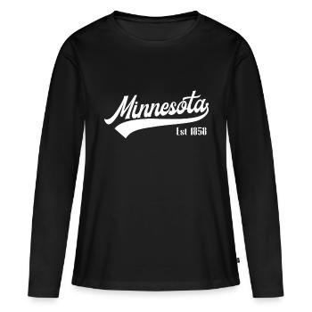 Minnesota - T-shirt manches longues Premium bio Femme - noir - Devant - Julia (174cm)