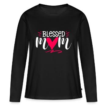 Wife Mom motherly love motherhood - Women's Premium Organic Long Sleeve Shirt - black - Front - Julia (174cm)